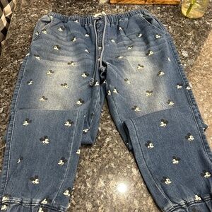 NWOT Disney Mickey Jean Joggers women’s XL